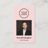 Carte De Visite Badge d'identité employé moderne avec code QR | Pe (Devant)