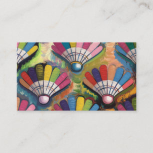 Carte De Visite Badminton Shuttlecock Art motif coloré cadeau