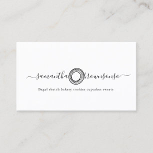 Carte De Visite Bagel croquis boulangerie biscuits cupcakes bonbon
