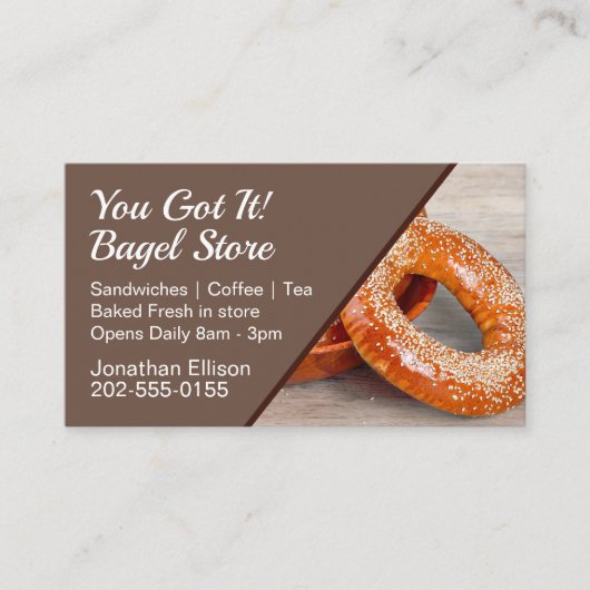 Carte De Visite Bagel Store Café Livraison (Devant)