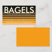 Carte De Visite BAGELS échantillon orange (Devant / Derrière)