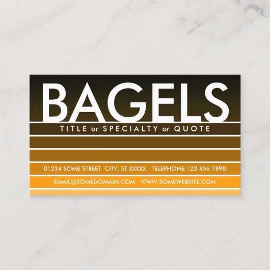Carte De Visite BAGELS échantillon orange (Devant)