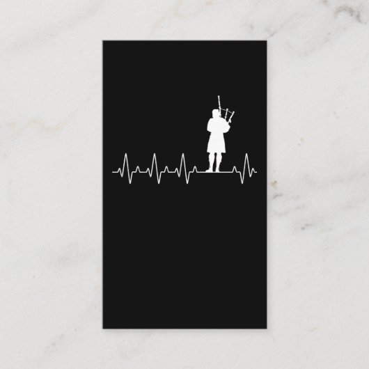 Carte De Visite Bagpiper Heartbeat musicien Bagpipes (Devant)