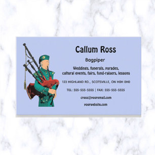 Carte De Visite Bagpiper modifiable