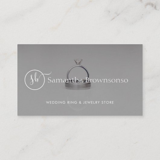 Carte De Visite Bague de bijoux Wedding planner de superposition p (Dos)