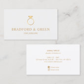 Carte De Visite Bague d'or bijoux fins (Devant / Derrière)