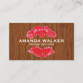 Carte De Visite Baguette à lèvres Kiss Stain | Texture du bois (Devant)