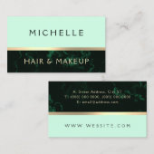 Carte De Visite Baguette dorée en marbre vert (Devant / Derrière)