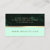 Carte De Visite Baguette dorée en marbre vert (Dos)