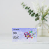 Carte De Visite Baguette magique magique d'arrière - plan de bleu (Debout devant)