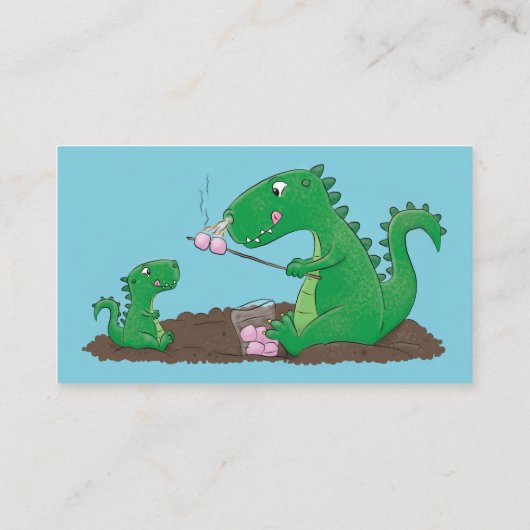 Carte De Visite Baguettes mignonnes grillant des marshmallows dess (Dos)