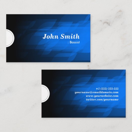 Carte De Visite Baid - Bleu foncé moderne (Devant / Derrière)