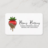 Carte De Visite Baies de fraises trempées recouvertes de chocolat (Devant)