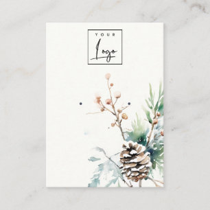 Carte De Visite Baies d'hiver à neige rousse Porteur de logo