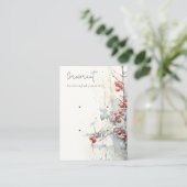 Carte De Visite Baies d'hiver Chic Red Neige 2 Porte-Stud (Debout devant)