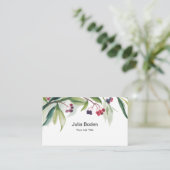 Carte De Visite Baies et Branches Aquarelle Rustique (Debout devant)