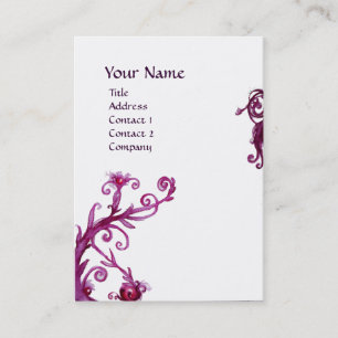 Carte De Visite BAIES MAGIQUES 4 MONOGRAMME blanc violet rouge