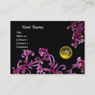 Carte De Visite BAIES MAGIQUES MONOGRAM noir gemme jaune