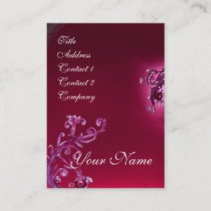 Carte De Visite BAIES MAGIQUES MONOGRAM violet rose