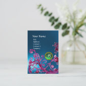 Carte De Visite BAIES MAGIQUES MONOGRAMME GEM bleu saphir vert (Debout devant)