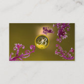 Carte De Visite BAIES MAGIQUES MONOGRAMME GEM jaune (Dos)