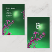 Carte De Visite BAIES MAGIQUES  MONOGRAMME  jade vert (Devant / Derrière)