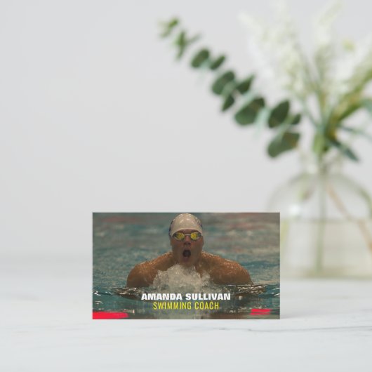 Carte De Visite Baignade, Coach de natation et garde-vie (Debout devant)