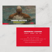 Carte De Visite Baignade, Coach de natation et garde-vie (Devant / Derrière)