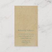 Carte De Visite Baignoire vintage (Dos)