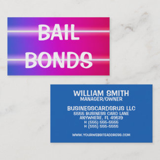 Carte De Visite Bail Bonds brillant coloré