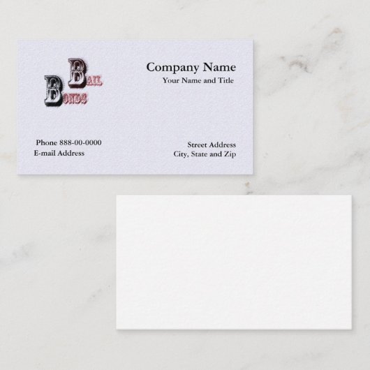 Carte de visite Bail Bondsman (Devant / Derrière)