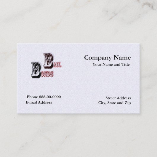 Carte de visite Bail Bondsman (Devant)