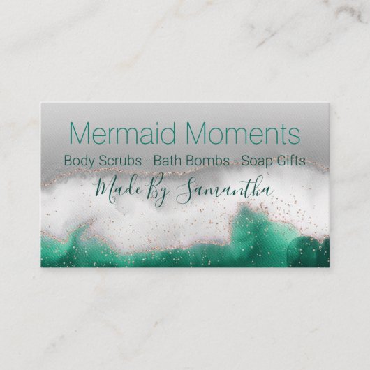 Carte De Visite Bain à remous bleu bleu bleu vert pour la main Sav (Devant)