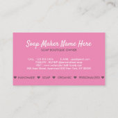 Carte De Visite Bain Bomb Spa de savon naturel Cercle rose (Dos)
