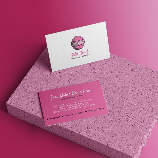 Carte De Visite Bain Bomb Spa de savon naturel Cercle rose