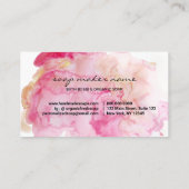 Carte De Visite Bain Bombe Vert Cercle Aquarelle Pinceau rose (Dos)