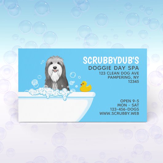 Carte De Visite Bain Chien | Grooming | Collie barrée Busine