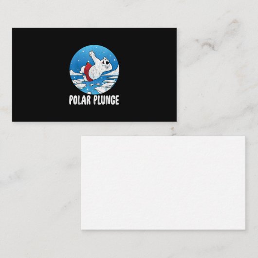 Carte De Visite Bain d'hiver Polar Plunge Ice Jump Polar Ours Bain (Devant / Derrière)