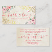 Carte De Visite Bain rose rose et Spa de la peau (Devant / Derrière)