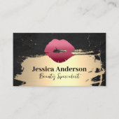 Carte De Visite Baiser à lèvres | Or brossé | Beauté (Devant)