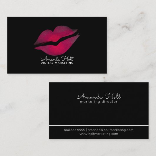 Carte De Visite Baiser d'aquarelle (Devant / Derrière)