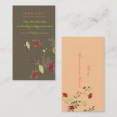 Carte De Visite Baiser des perroquets rouges Babados sur la branch (Devant / Derrière)