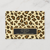 Carte De Visite Baiser Empreinte de léopard élégant (Dos)