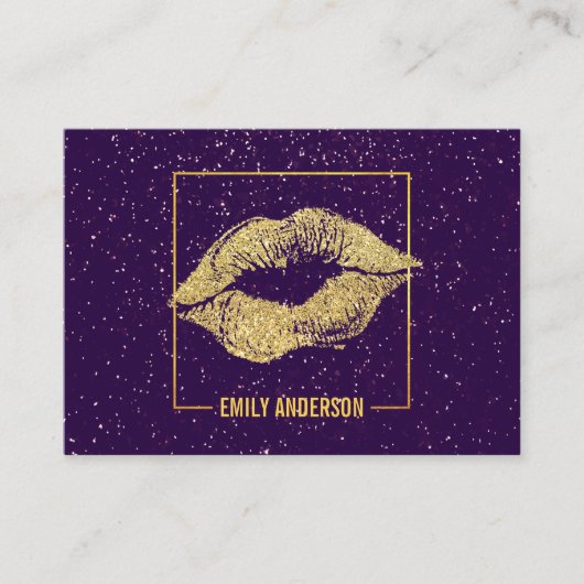 Carte De Visite Baiser et cadre en or étincelant (Devant)