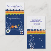 Carte De Visite Baiser Poissons Coraux Vagues Océan Bleu Mer Été (Devant / Derrière)