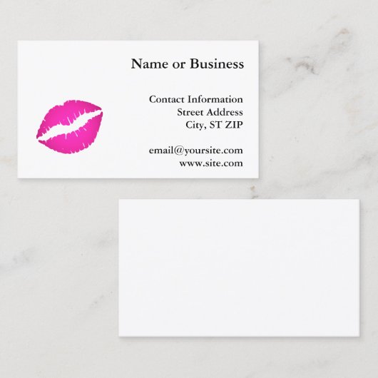 Carte De Visite Baiser rose chaud (Devant / Derrière)