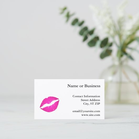 Carte De Visite Baiser rose chaud (Debout devant)