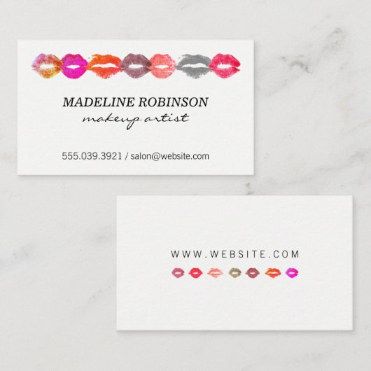 Carte De Visite Baisers / Coloré (Devant / Derrière)