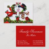 Carte De Visite Baisers des couples de bonhomme de neige (Devant / Derrière)