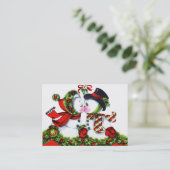 Carte De Visite Baisers des couples de bonhomme de neige (Debout devant)